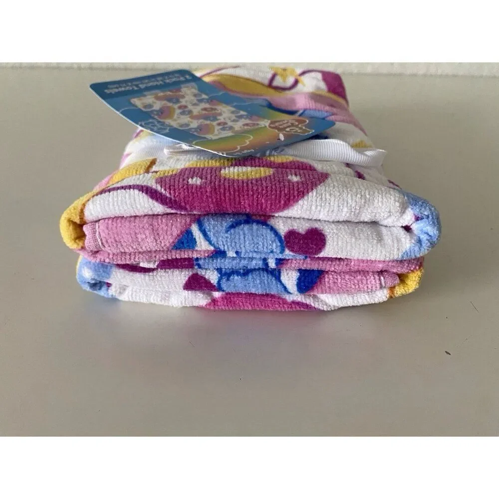2 Pack Care Bears‎ Grumpy Bear And Donuts Bath Hand Towels 16 X 28” NEW